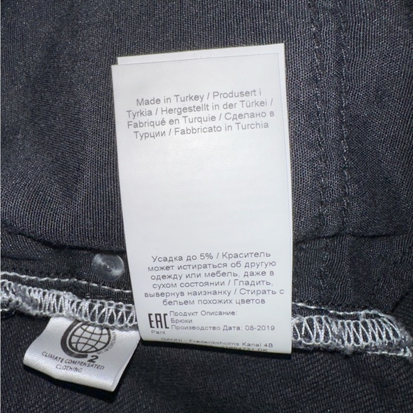 Ganni Jeans Mens 31x32 Black Wash Button Fly Whiskering Straight Leg Split Hem - Picture 12 of 15